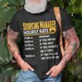 Sourcing Manager Hourly Rate Sourcing Director T-Shirt Gifts for Old Men