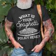 What Is Your Spaghetti Policy Pasta Noodles Graphic T-Shirt Gifts for Old Men