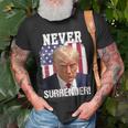 Never Surrender Trump Usa Flag 2024 T-Shirt Gifts for Old Men