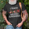 I Teach Masked Superheroes Pumpkin Animals Lovers Pumpkin T-Shirt Gifts for Old Men