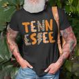 Tennessee State Flag Orange Plaid Leopard T-Shirt Gifts for Old Men