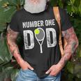 Tennis Dad Number One Daddy With Tennis Sayings Unisex T-Shirt Gifts for Old Men