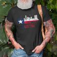 Texas State Flag Austin Skyline Austin Texas Skyline T-Shirt Gifts for Old Men
