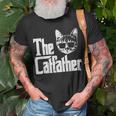 The Catfather Funny Cat Dad Fathers Day Movie Pun Papa Men Unisex T-Shirt Gifts for Old Men