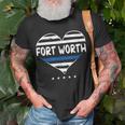 Thin Blue Line Heart Fort Worth Police Officer Texas Cops Tx T-Shirt Gifts for Old Men