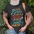 This Girl Runs On Jesus And Country Music Hat Cowgirl Guitar Unisex T-Shirt Gifts for Old Men