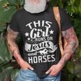 This Girl Runs On Jesus Horses Cowgirl Horse RidingUnisex T-Shirt Gifts for Old Men