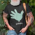 Turkey Glove Gobble Thanksgiving Thankful Nurse T-Shirt Gifts for Old Men