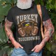 Turkey And Touchdowns Football Retro Thanksgiving Boys T-Shirt Gifts for Old Men