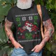 Ugly Christmas Sweater Style Motocross T-Shirt Gifts for Old Men