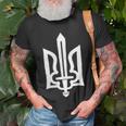 Ukrainian Tryzub Symbol On The Heart Ukraine Trident T-Shirt Gifts for Old Men