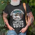 Never Underestimate Captain Born In 1952 Captain Sailing T-Shirt Gifts for Old Men