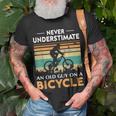 Never Underestimate An Old Guy On A Bicycle Cycling Vintage T-Shirt Gifts for Old Men