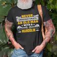 Never Underestimate An Old Man Acoustic Music Lover Mandolin T-Shirt Gifts for Old Men