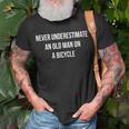 Never Underestimate An Old Man On A Bicycle T-Shirt Gifts for Old Men