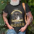 Never Underestimate An Old Man With A Boxer Dog Dad T-Shirt Gifts for Old Men