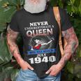 Never Underestimate A Queen Born In July 1940 T-Shirt Gifts for Old Men