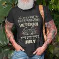 Never Underestimate A Veteran Who Was Born In July T-Shirt Gifts for Old Men