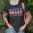 Usa Milf Damn I Love Freedom Funny Patriotic 4Th Of July Patriotic Funny Gifts Unisex T-Shirt Gifts for Old Men