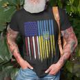 Usa Ukraine Ukrainian Flag Trident Roots T-Shirt Gifts for Old Men