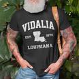 Vidalia Louisiana La Vintage State Athletic Style T-shirt Gifts for Old Men