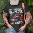 Vintage Bbq America Lover Us Flag Bbg Cool American Barbecue Unisex T-Shirt Gifts for Old Men