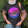 Vintage Bell Gardens Vaporwave California T-Shirt Gifts for Old Men
