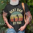 Vintage Best Dad By Par Fathers Day Golfing Unisex T-Shirt Gifts for Old Men