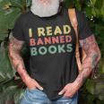 Vintage I Read Banned Books Avid Readers Unisex T-Shirt Gifts for Old Men