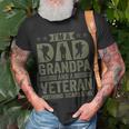 Vintage Im A Dad Grandpa And Veteran Nothing Scares Me Unisex T-Shirt Gifts for Old Men