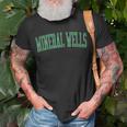 Vintage Mineral Wells Tx Distressed Green Varsity Style T-Shirt Gifts for Old Men