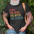 Vintage Pops Man Myth Legend Daddy Grandpa Fathers Day Unisex T-Shirt Gifts for Old Men
