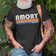 Vintage Retro 70S 80S Style Hometown Of Amory Ms T-Shirt Gifts for Old Men