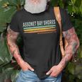 Vintage Stripes Assonet Bay Shores Ma T-Shirt Gifts for Old Men