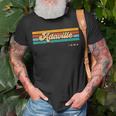 Vintage Sunset Stripes Adaville Iowa T-Shirt Gifts for Old Men