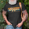 Vintage Sunset Stripes Adger South Carolina T-Shirt Gifts for Old Men