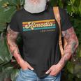 Vintage Sunset Stripes Almedia Louisiana T-Shirt Gifts for Old Men