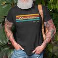 Vintage Sunset Stripes Arneckeville Texas T-Shirt Gifts for Old Men