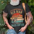 Vintage Never Underestimate An Old Man With A Bass Guitar T-Shirt Gifts for Old Men