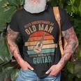 Vintage Never Underestimate An Old Man With A Guitar T-Shirt Gifts for Old Men