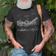 Vintage Wooden Roller Coaster Blueprint Crazy Scary T-Shirt Gifts for Old Men