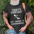 Wakeboard Today's Forecast Wakeboarding T-Shirt Gifts for Old Men