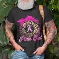 Wear Pink Out Soccer Ribbon Leopard Breast Cancer Awareness T-Shirt Gifts for Old Men