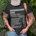 Weimaraner Dad Nutrition Facts Funny Weimaraner Dog Owner Unisex T-Shirt Gifts for Old Men