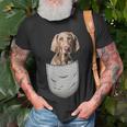 Weimaraner Raner Chest Pocket For Dog Owners T-Shirt Gifts for Old Men