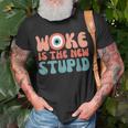 Woke Is The New Stupid Funny Anti Woke Conservative Unisex T-Shirt Gifts for Old Men