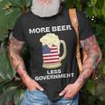 Womens More Beer Less Government Patriotic July 4Th American Flag Unisex T-Shirt Gifts for Old Men