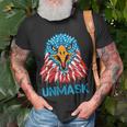 Womens Unmask Usa 4Th Of July Eagle American No More Mask 4 Of July Unisex T-Shirt Gifts for Old Men