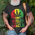 Worlds Dopest Uncle Rasta Jamaican Weed Cannabis 420 Stoner Unisex T-Shirt Gifts for Old Men