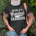 Worlds Greatest Grandpa Papa Dad Unisex T-Shirt Gifts for Old Men